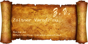 Zoltner Varsány névjegykártya